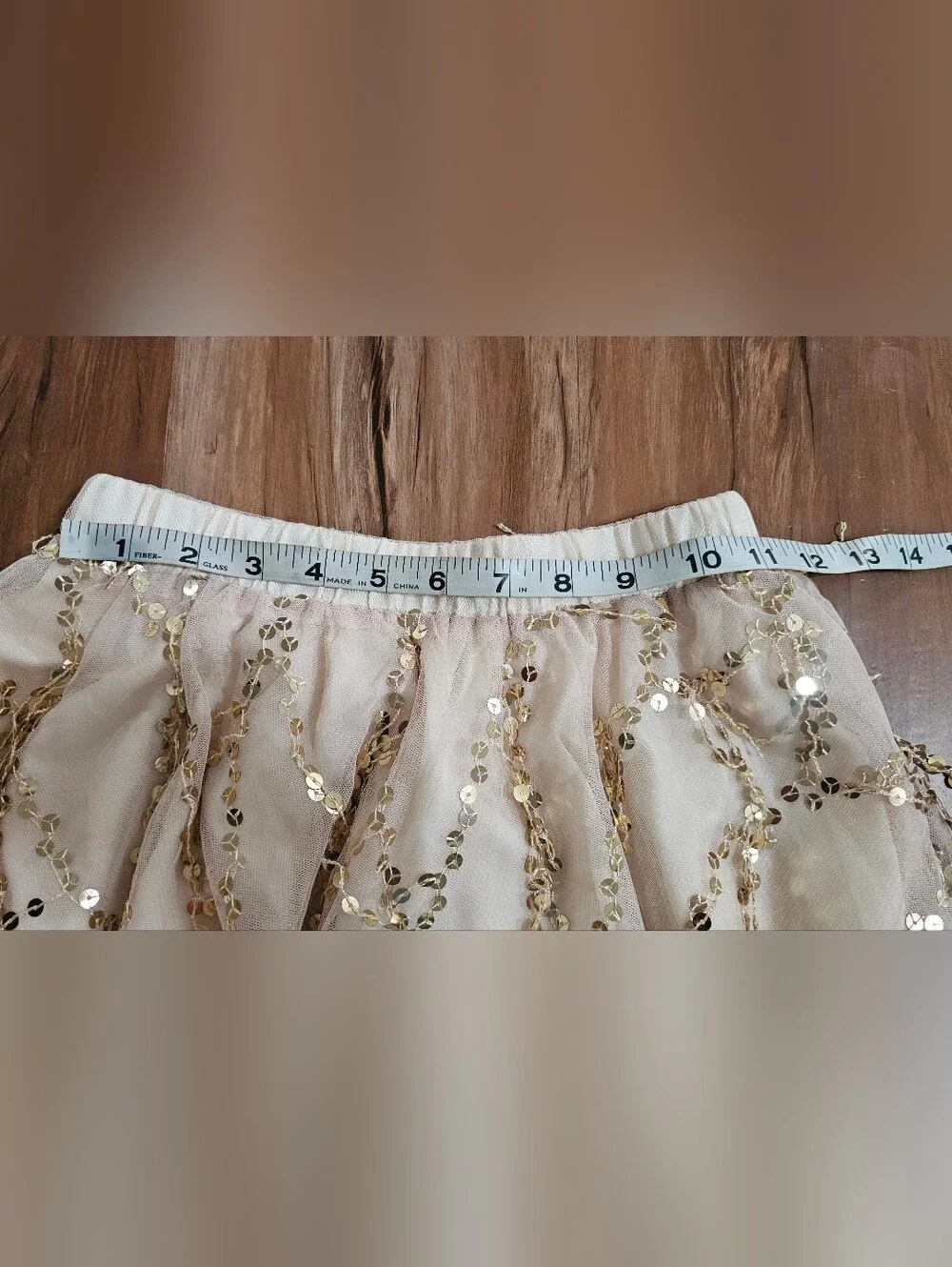 Mia Joy Girls Size 10 Beaded Ivory High-Low Tulle Skirt